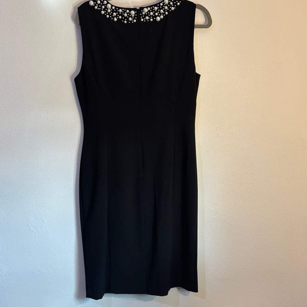 Andrew Marc Black Dress with Pearl Embellishments - Picture 5 of 6